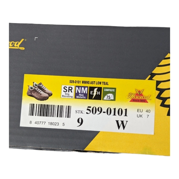 Work Safety Sneakers Thorogood AST Low‎ Composite Toe Sneakers, Grey/Teal Sz 9W - Picture 10 of 12